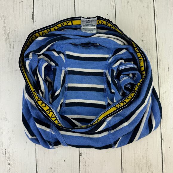 Polo Ralph Lauren Blue Striped Classic-Fit Cotton Boxer Briefs Underwear Medium - Picture 3 of 8